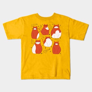 Red-White Cats Kids T-Shirt